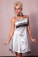 Серебряное платье со вставкой