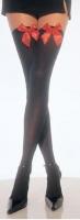 Чёрные чулки с атласными бантами