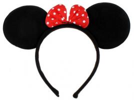 Уши мыши с бантом в горох