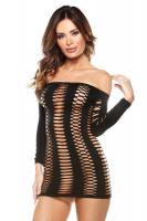 Черное откровенное платье с рукавами