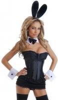 Черный корсетный костюм кролика