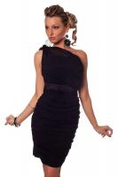 Черное шифоновое платье