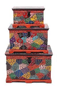 Сундук дерево роспись набор из 3-х  №43