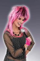 Розовый электро парик