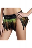 Перьевая черно-зеленая юбочка