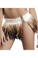 Коричневая перьевая юбка