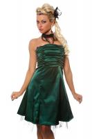 Темно-зеленое платье без бретелек