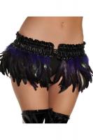 Перьевая фиолетово-черная юбка