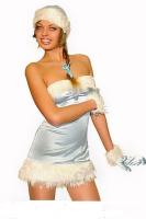 Костюм стильной Снегурочки голубой