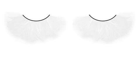 Перьевые белые ресницы