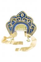 Кокошник Фантазия сине-золотой