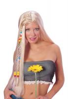 Парик девушки хиппи с бусами