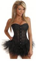 Корсет черный полупрозрачный с юбкой