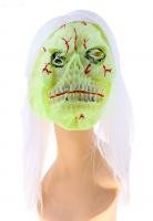 Маска черепа с белыми волосами