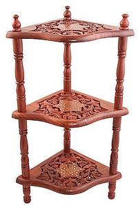 Этажерка резная дерево 3-х ярусная №16