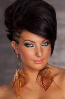 Серьги с коричневыми перьями