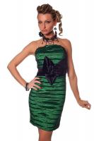 Изумрудное гофрированное платье