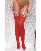 Чулки красные с белым марабу