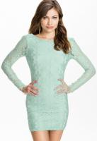 Бирюзовое кружевное платье